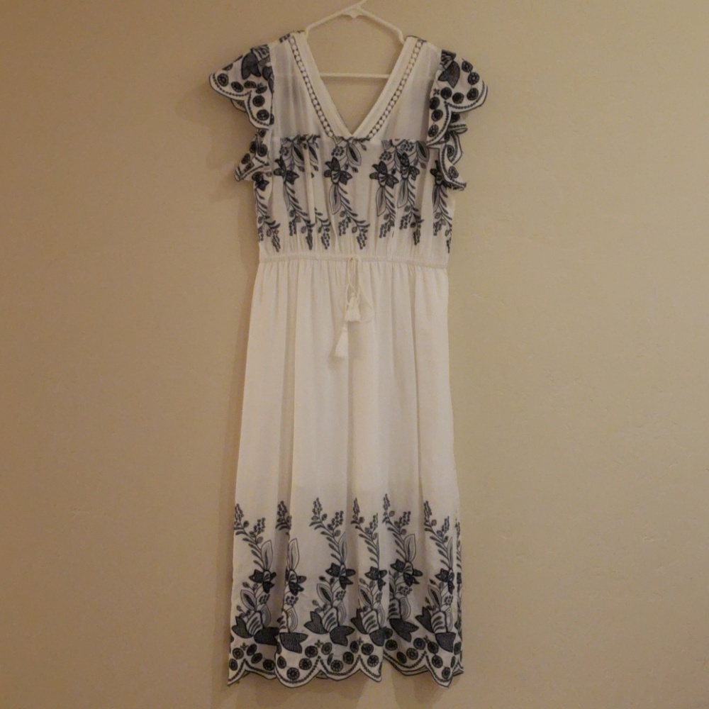 White and Navy Dress